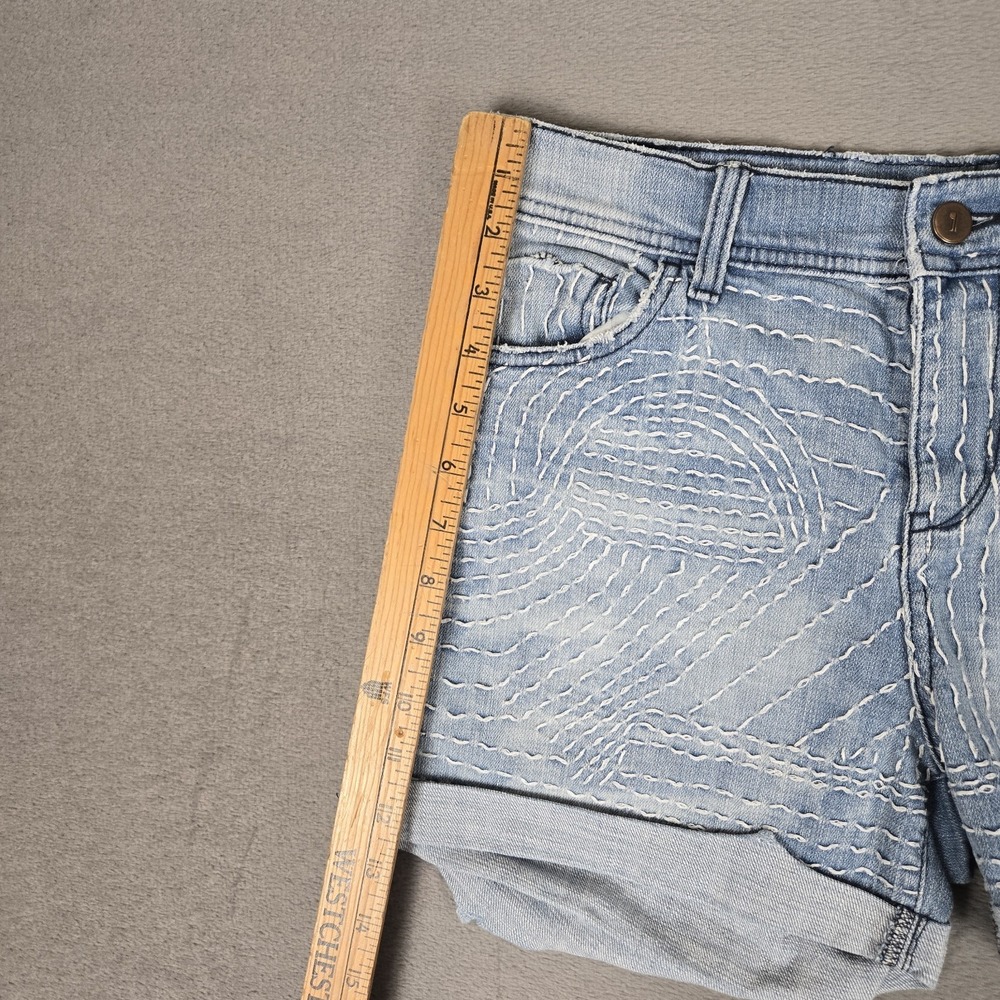 Anthropologie Pilcro HYPHEN Jean Shorts Womens 27 Embroidered Cuffed Denim - Picture 11 of 11